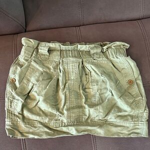 Tommy Hilfiger Olive Green Paperbag Mini Skirt Size 2
